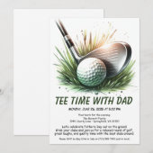 父の日ゴルフパーティーのTee Time 編集可能な招待状 招待状 (正面/裏面)