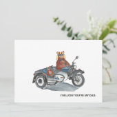 父の日サイドカー付きバイクのクマ (スタンド正面)