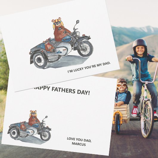 父の日サイドカー付きバイクのクマ