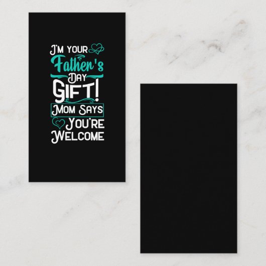 『父の日サプライズ・ソン・ドーター』おもしろい 名刺 (正面/裏面)