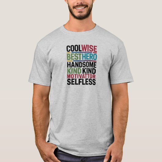 父の日シンプルタイポグラフィ Tシャツ (正面)
