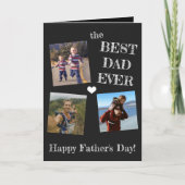 父の日シンプル3写真コラージュ最高のパパ カード (正面)