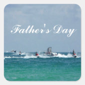 父の日ジェットスキー広場ステッカー スクエアシール (正面)