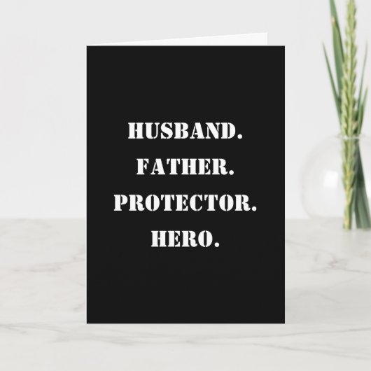 父の日ステンシル夫の父プロテクターヒーロー カード (正面)