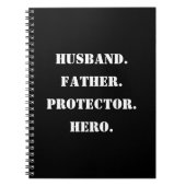 父の日ステンシル夫の父プロテクターヒーロー ノートブック (正面)