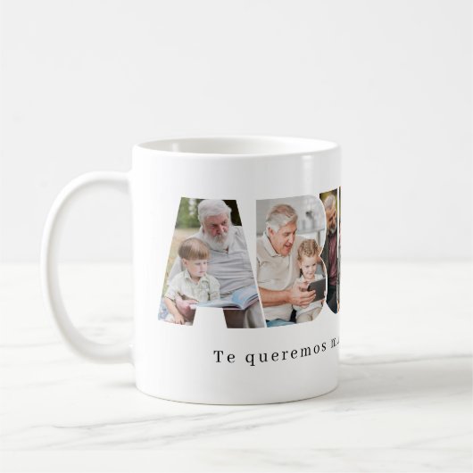 父の日スペイン語のAbueloフォトコラージュ コーヒーマグカップ (左)