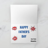 父の日スーパーヒーローおもしろい新たな素晴らしい贈り物 カード (内部)