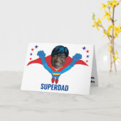 父の日スーパーヒーローおもしろい新たな素晴らしい贈り物 カード (黄色い花)