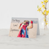 父の日スーパーヒーローカード カード (黄色い花)