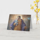 父の日セントジョセフベビーイエスクロスリリー カード (黄色い花)