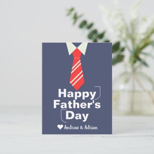 父の日タイシャツの仕事シンプルモダン シーズンポストカード (スタンド正面)