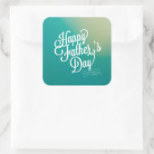 父の日タイポグラフィデザインブルー・グリーン スクエアシール (バッグ)