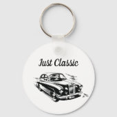 父の日タイポグラフィーデザイン Just Classic Car キーホルダー (正面)
