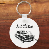 父の日タイポグラフィーデザイン Just Classic Car キーホルダー (正面)