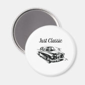 父の日タイポグラフィーデザイン Just Classic Car マグネット (正面/裏面)