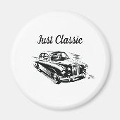 父の日タイポグラフィーデザイン Just Classic Car マグネット (正面)