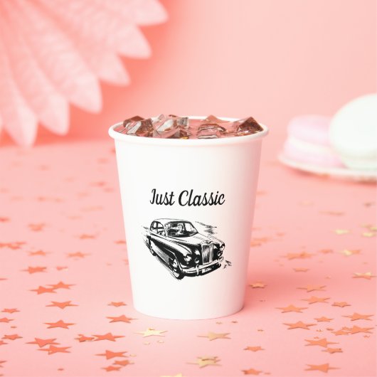 父の日タイポグラフィーデザイン Just Classic Car 紙コップ (インサイチュ)