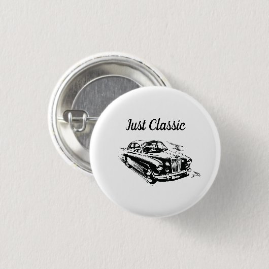 父の日タイポグラフィーデザイン Just Classic Car 缶バッジ (正面&裏面)