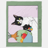 父の日タキシード猫 フリースブランケット (正面)