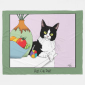 父の日タキシード猫 フリースブランケット (正面(横))