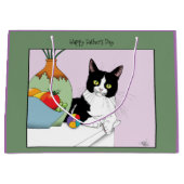 父の日タキシード猫 ラージペーパーバッグ (正面)