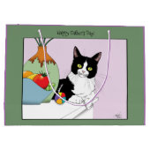 父の日タキシード猫 ラージペーパーバッグ (裏面)