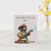 父の日ダックスシュントのカード カード (黄色い花)