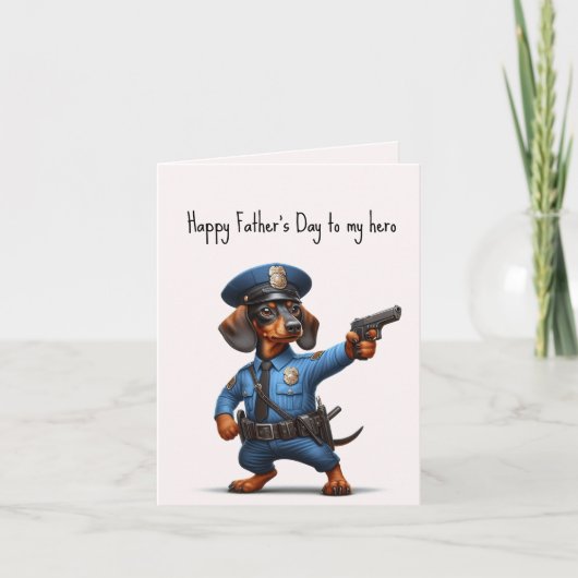 父の日ダックスシュントのカード カード (正面)