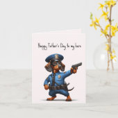 父の日ダックスシュントのカード カード (黄色い花)