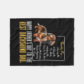 父の日ダッシュント最高のパパへ- Dachshund フリースブランケット (正面(横))