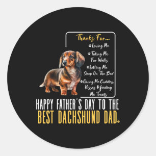 父の日ダッシュント最高のパパへ- Dachshund ラウンドシール