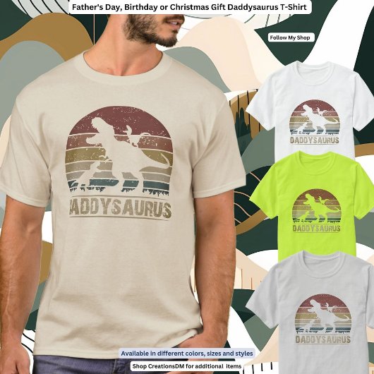 父の日ダディサウルス誕生日 Tシャツ