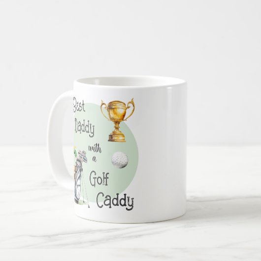 父の日ダディ最高のゴルフキャディカスタム写真 コーヒーマグカップ (正面左)