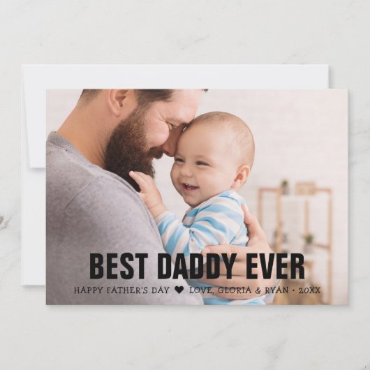 父の日ダディ最高のーはフォトフラット シーズンカード (正面)