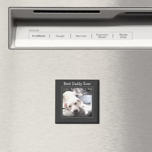 父の日ダディ最高のーは今までにかわいい子犬の写真 マグネット (インサイチュ (食洗機))