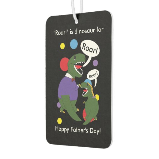 父の日ティラオサウルスのレックス娘がパーソナライズ カーエアーフレッシュナー (左)