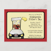 父の日ティーオフ招待状 インビテーションポストカード (正面)