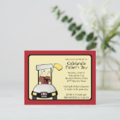 父の日ティーオフ招待状 インビテーションポストカード (スタンド正面)