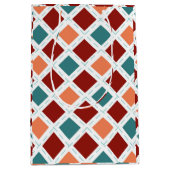 父の日ティール(緑がかった色)とオレンジ ミディアムペーパーバッグ (正面)