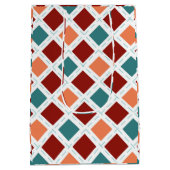 父の日ティール(緑がかった色)とオレンジ ミディアムペーパーバッグ (裏面)