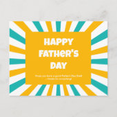 父の日ティール(緑がかった色)と黄ストライプ色 シーズンポストカード (正面)