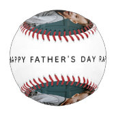 父の日トッドラーパパとベビーカスタム写真 野球ボール (裏面)