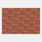 父の日ドードルタイポグラフィテラコッタセット3 ラッピングペーパーシート (正面)