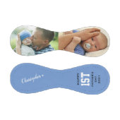 父の日ハッピーファーストカスタム2フォトブルー 野球ボール (パネル)