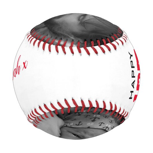 父の日ハッピーファーストカスタム2写真 野球ボール (裏面)