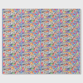 父の日ハートトスカラフルおもしろいギフト ラッピングペーパー (フラット)