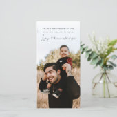 父の日ハートフェルト引用文フラットホリデーカード シーズンカード (スタンド正面)