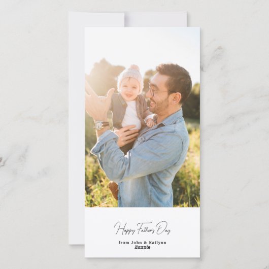 父の日ハートフェルト引用文フラットホリデーカード シーズンカード (裏面)