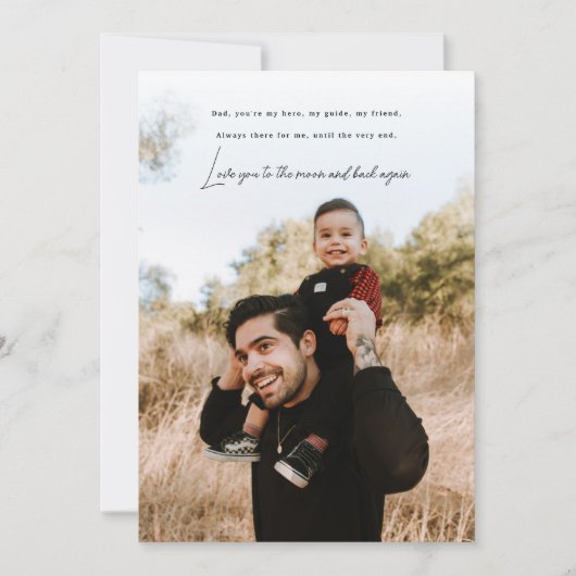 父の日ハートフェルト引用文フラットホリデーカード シーズンカード (正面)