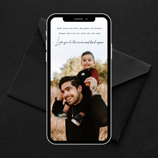 父の日ハートフェルト引用文フラットホリデーカード シーズンカード